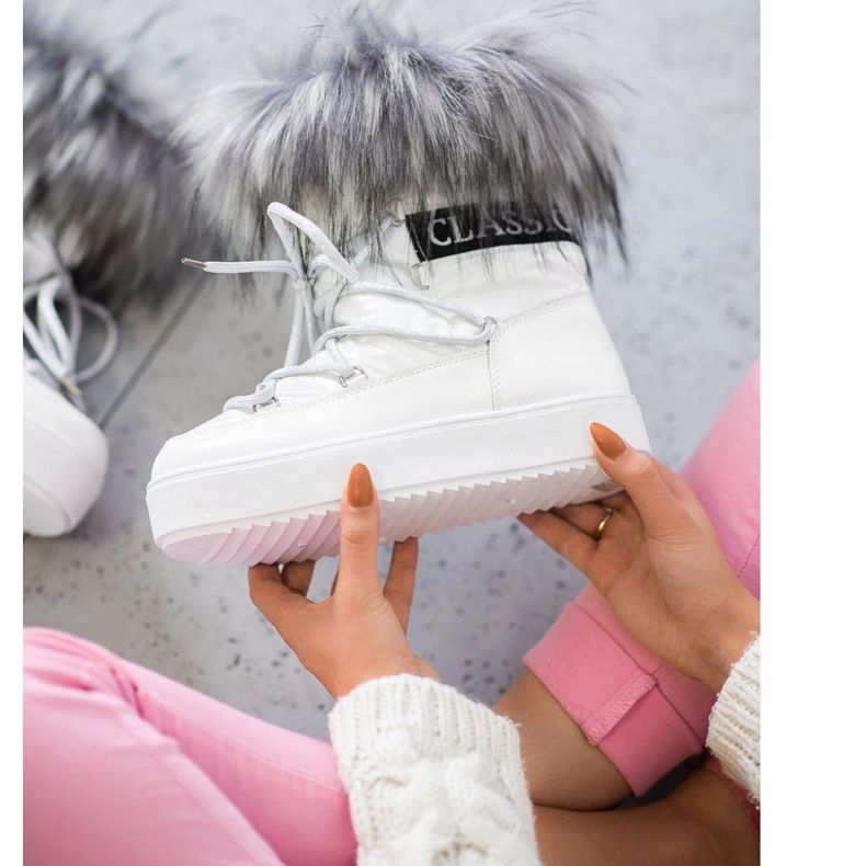 Bella Paris Teplé sněhové boty s kožešinou bílý 2 Bella Paris Teplé sněhové boty s kožešinou bílý 2