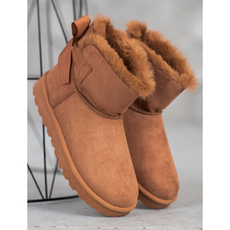SHELOVET Teplý Mukluki S Mašlí hnědý 1