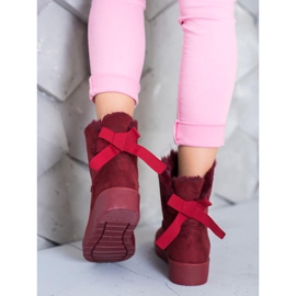 SHELOVET Maroon Mukluki Na Platformě červený 1