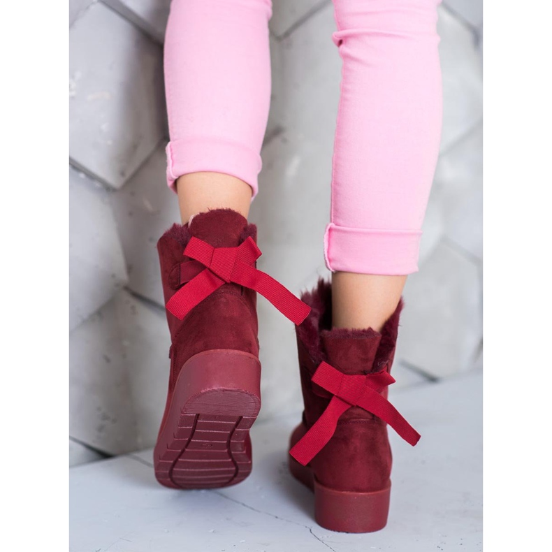 SHELOVET Maroon Mukluki Na Platformě červené 1