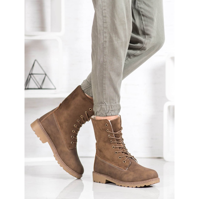 Super Me Šněrovací boty khaki zelený 2