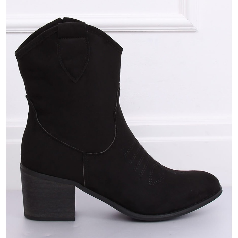 Kovbojské černé semišové boty 5689 Black černý 2