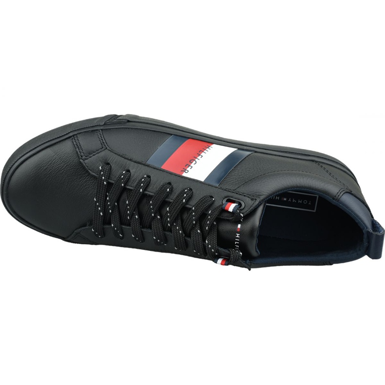 Boty Tommy Hilfiger Flag Detail Leather Sneaker M FM0FM02576 Bds černý 2