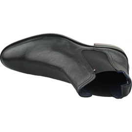 Tommy Hilfiger Kožené chelsea boty M FM0FM02421 990 černá 2