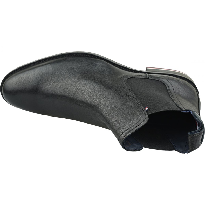 Tommy Hilfiger Kožené chelsea boty M FM0FM02421 990 černá 2