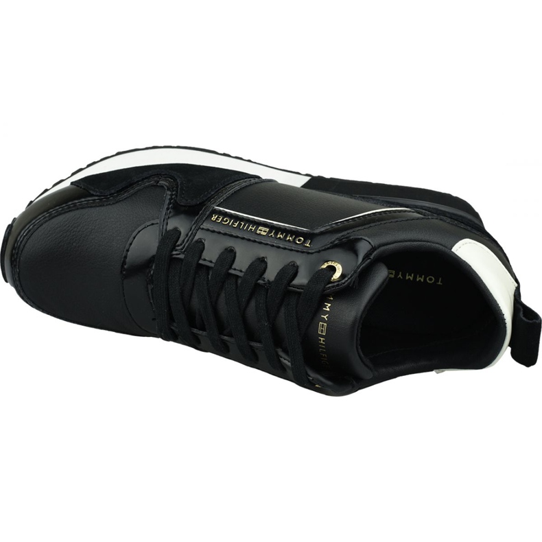 Tommy Hilfiger kožené klínové tenisky W FW0FW04420 990 černý 2
