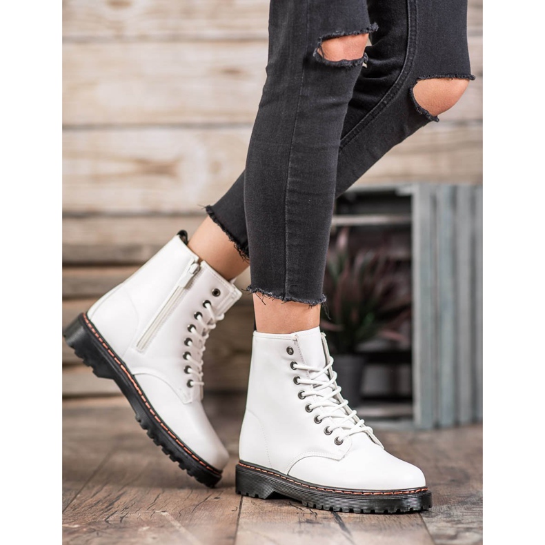 SHELOVET Bílí dělníci s eko kůží bílý 1