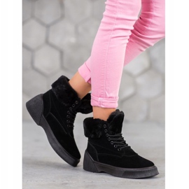 SHELOVET Módní Taperki na platformě černý 1