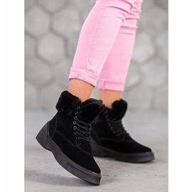 SHELOVET Módní Taperki na platformě černý 2