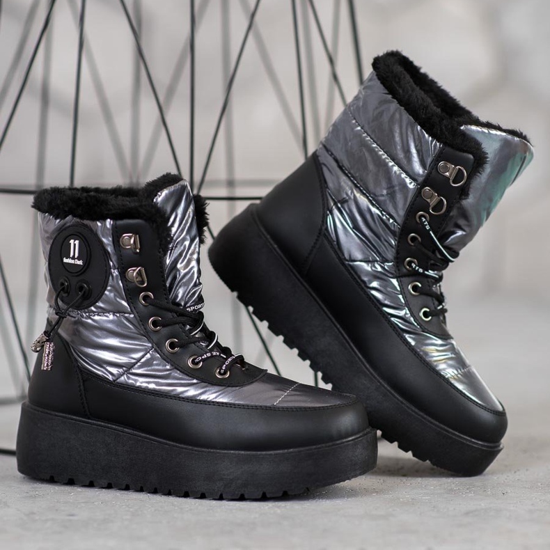 Bella Paris Módní sněhové boty šedá 2