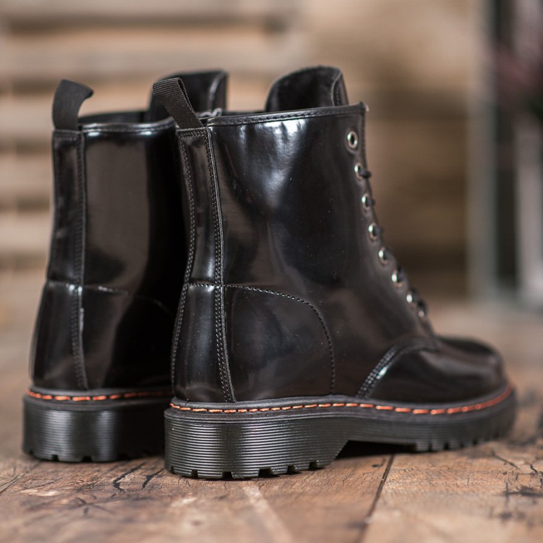 SHELOVET Černí dělníci s eko kůží černá 1