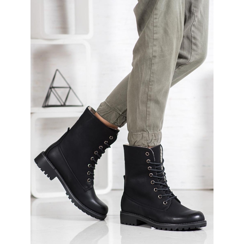 SHELOVET Turistické boty se zatahovací stopkou černá 2