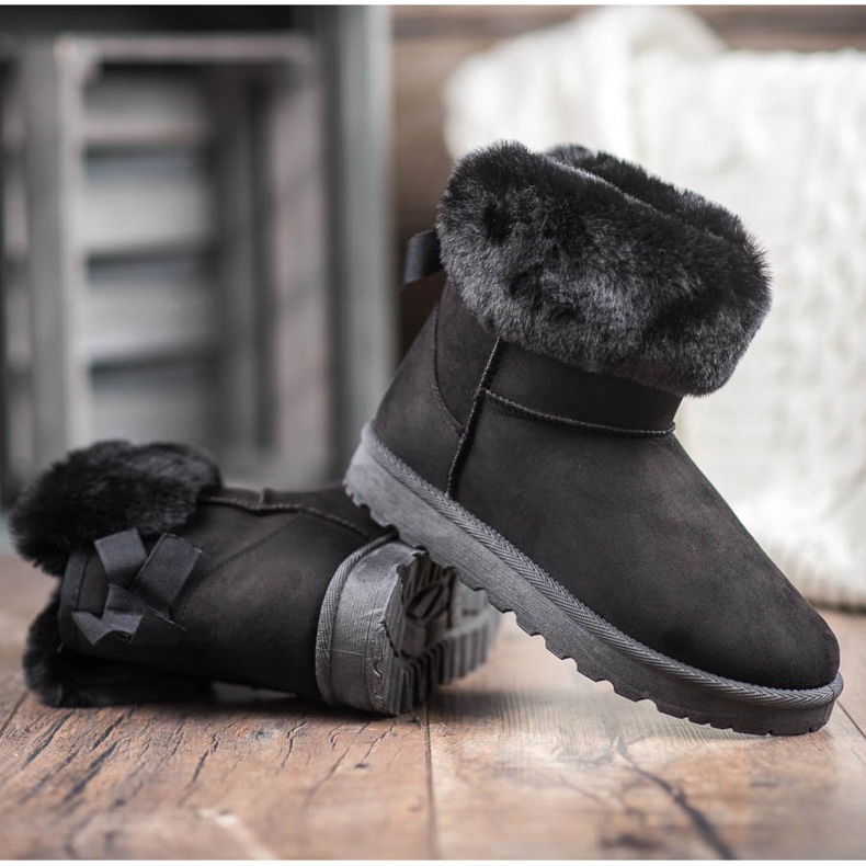 SHELOVET Mukluki s kožešinou černá 1