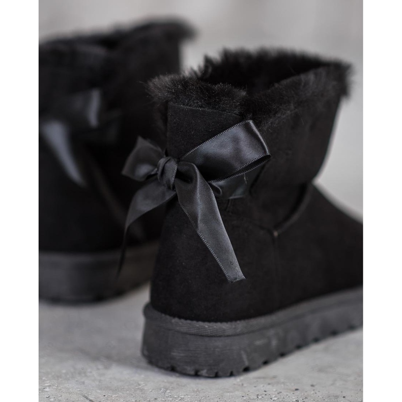 SHELOVET Teplý Mukluki S Mašlí černá 1