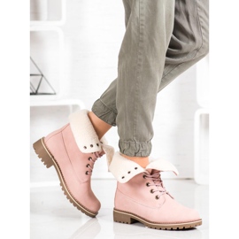 SHELOVET Turistické boty se zatahovací stopkou růžový 1