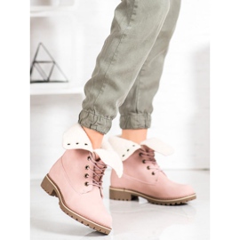 SHELOVET Turistické boty se zatahovací stopkou růžový 2