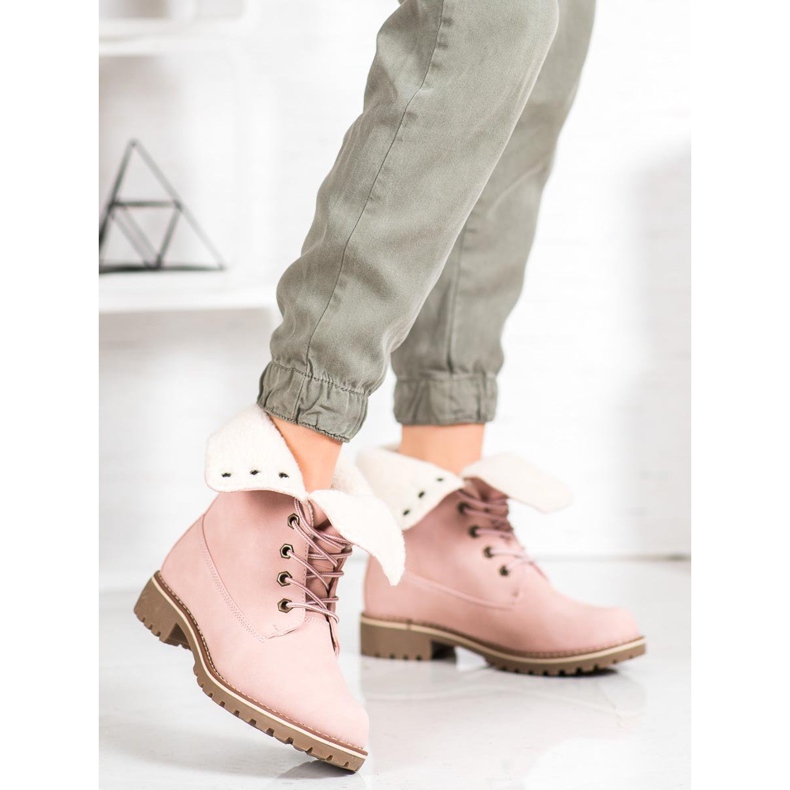 SHELOVET Turistické boty se zatahovací stopkou růžový 2