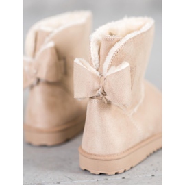 SHELOVET Béžová Mukluki S Mašlí béžový 1