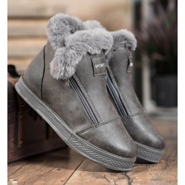 SHELOVET Sportovní boty s kožešinou šedá 1