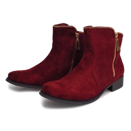 Semišové kozačky Jodhpur 8H8586 Bordo červený 1