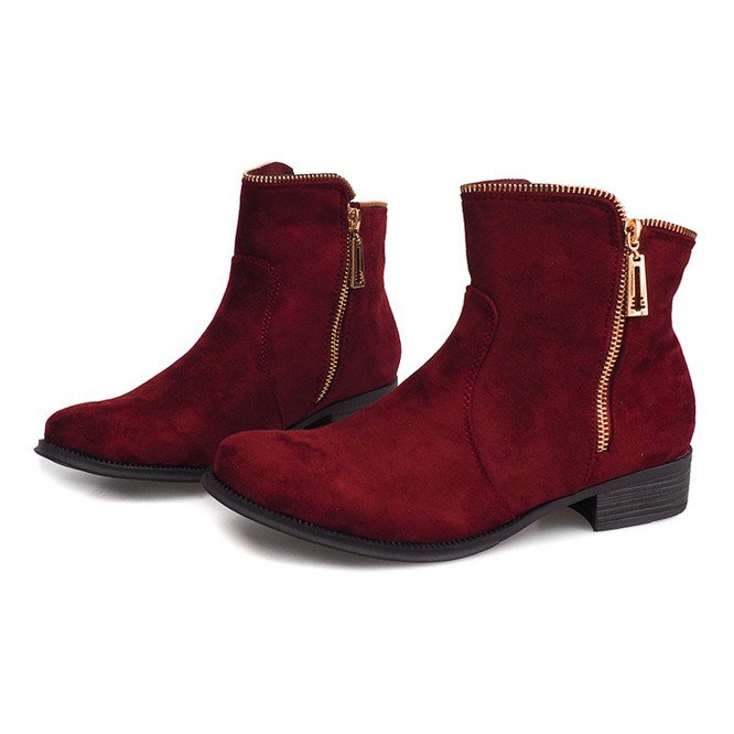 Semišové kozačky Jodhpur 8H8586 Bordo červený 2