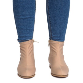 Elegantní materiál kozačky 26003 Béžová béžový 1