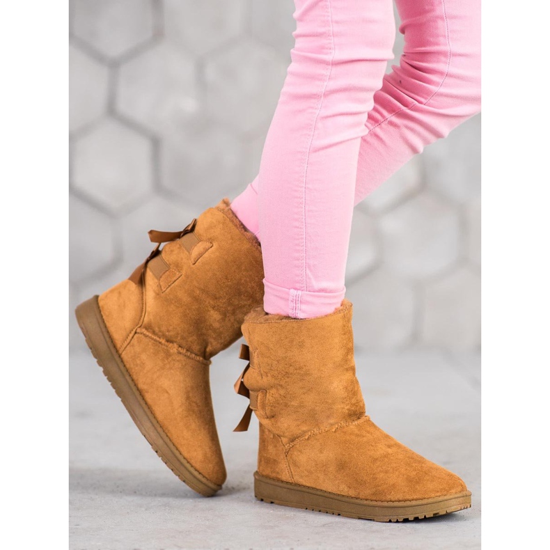 Haver Teplé sněhule s mašlemi hnědý 2