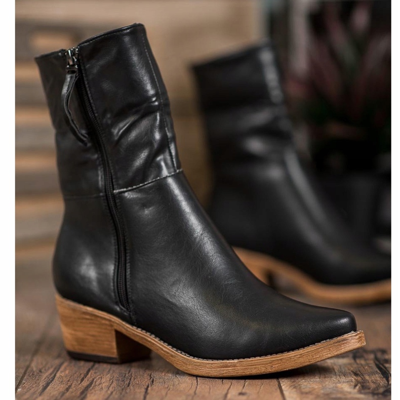 Kylie Kovbojské boty s vyhrnutým svrškem černá 1 Kylie Kovbojské boty s vyhrnutým svrškem černá 1