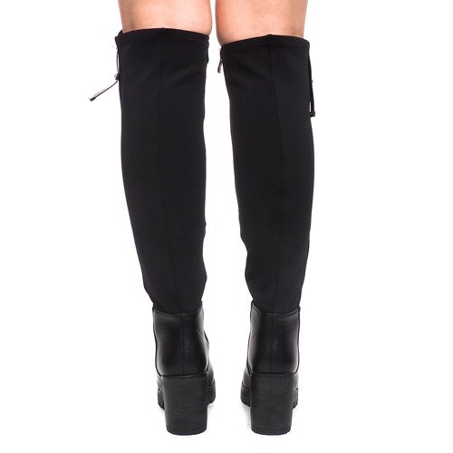 Boty na podpatku ES8515 černé černá 1