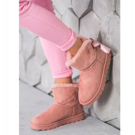 SHELOVET Mukluki s perlou růžový 2