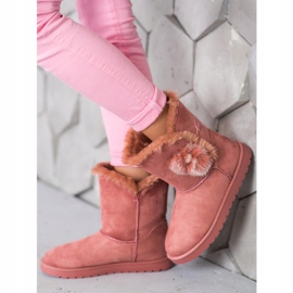 SHELOVET Mukluki s perlou růžový 1