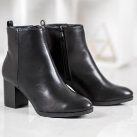 Weide Pohodlné kozačky na sloupku černý 2