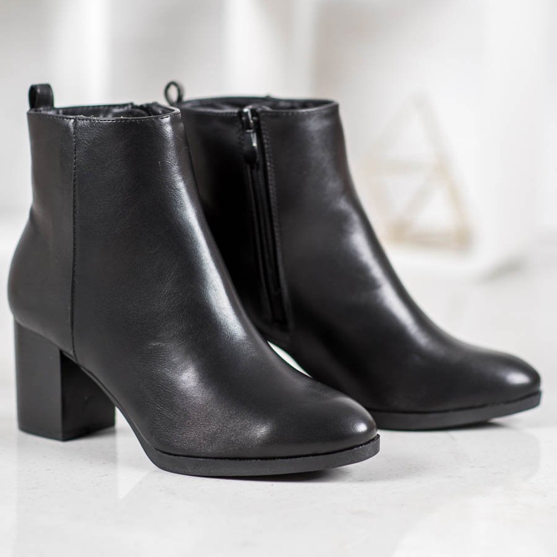 Weide Pohodlné kozačky na sloupku černá 2