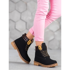 SHELOVET Teplé turistické boty na platformě černý 1