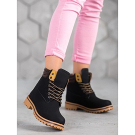 SHELOVET Teplé turistické boty na platformě černý 2