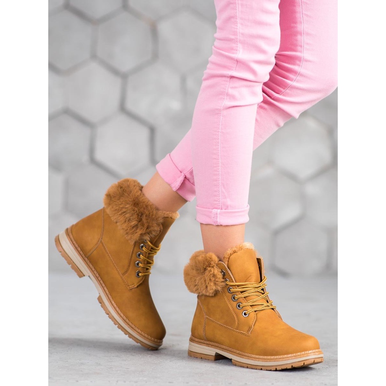 SHELOVET Velbloudí lovci s kožešinou hnědý 1