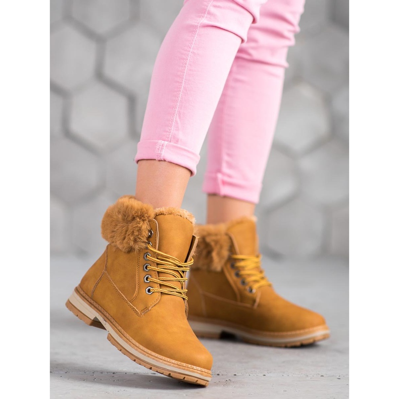 SHELOVET Velbloudí lovci s kožešinou hnědý 2