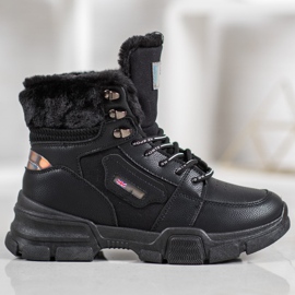 Yes Mile Tenisky s kožešinou černá 2