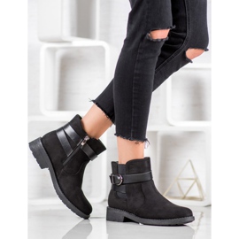 SHELOVET Pracovníci ze semiše se sponou černá 1