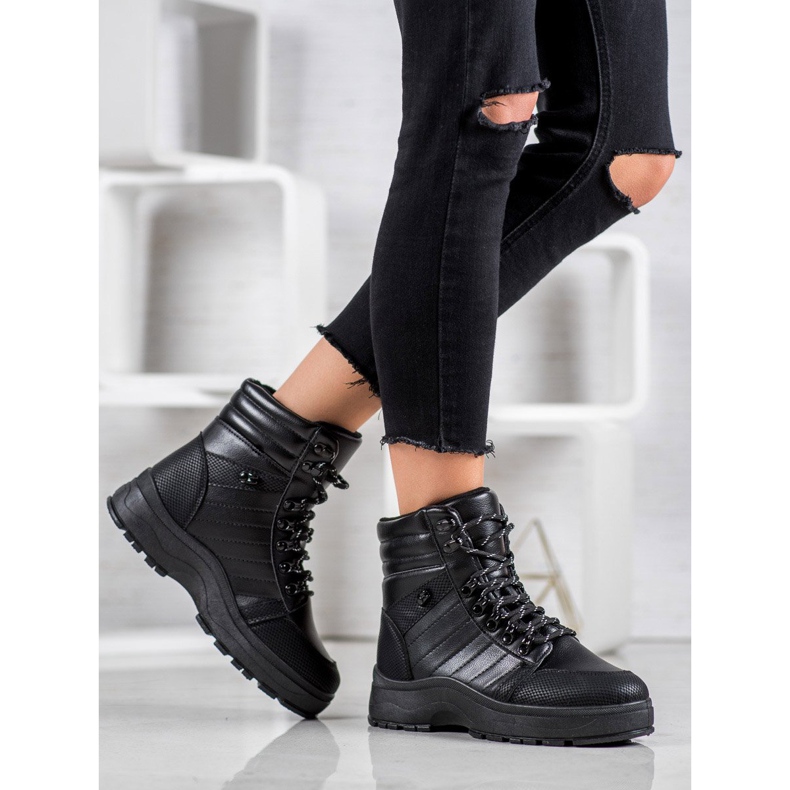 SHELOVET Teplé tenisky černý 1