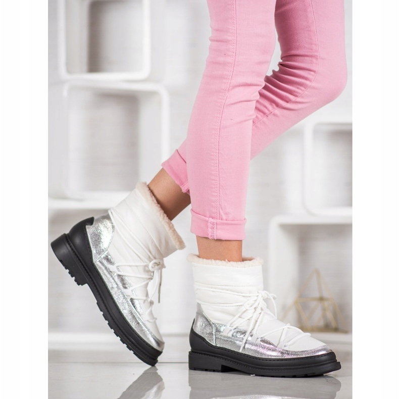 Textilní sněhové boty VICES bílý 1