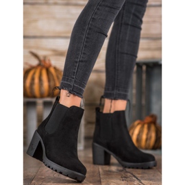 SDS Pohodlné boty Chelsea na sloupku černá 2