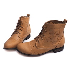 Prolamované šněrovací boty 248 Camel hnědý 1