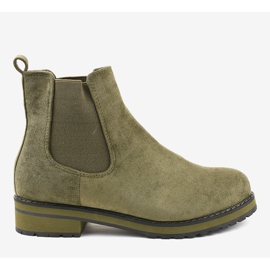 Zelené zateplené kotníkové boty F-3799 zelený 2