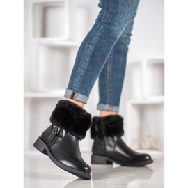 SHELOVET Pracovníci s kožešinou černá 2