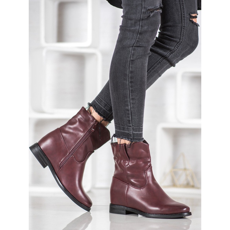 Ideal Shoes Kovbojské boty s eko kůží červený 2