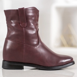 Ideal Shoes Kovbojské boty s eko kůží červený 1