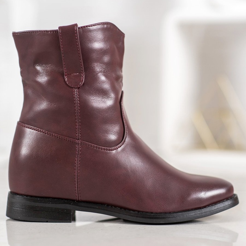 Ideal Shoes Kovbojské boty s eko kůží červený 1