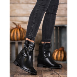 Ideal Shoes Kovbojské boty s eko kůží černá 3