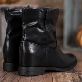 Ideal Shoes Kovbojské boty s eko kůží černý 1